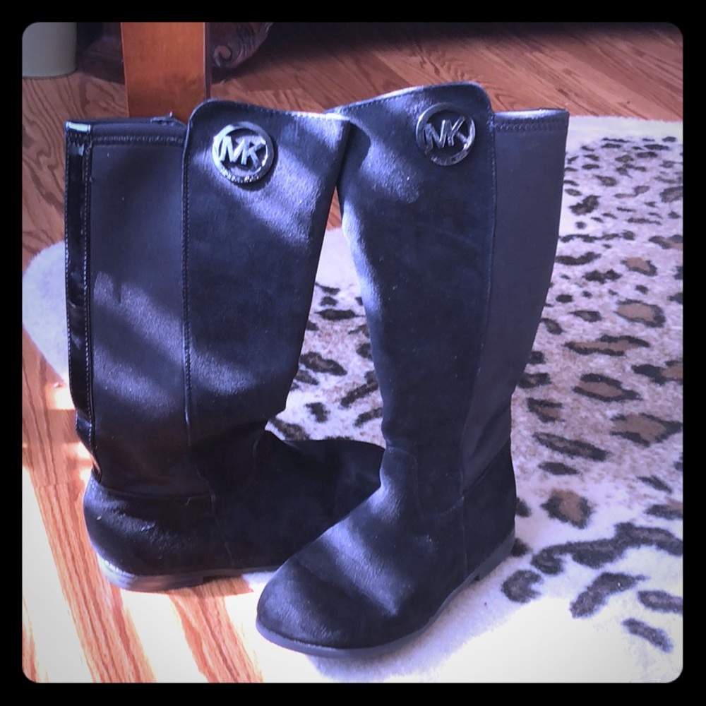 Michael Kors tall black boots for kids